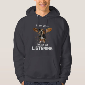 basset hond ik hoor dat je niet luistert hoodie
