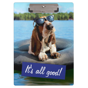 Basset Hond in zonnebril Klembord