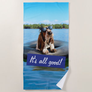 Basset Hond in zonnebril Strandlaken