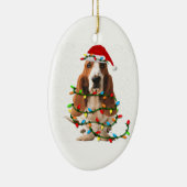 basset hond kerstmis grappige hondshond keramisch ornament (Rechts)