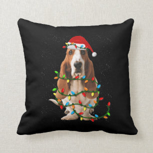 basset hond kerstmis grappige hondshond kussen