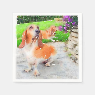 Basset hond Napels Servet
