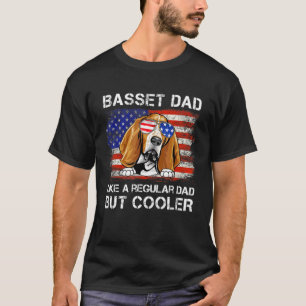 Basset Hond papa als een gewone vader, maar koeler T-shirt