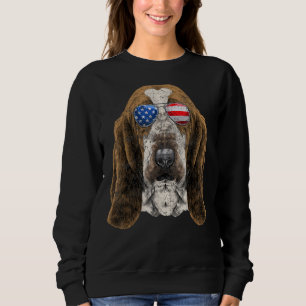 Basset Hond Sunbril American USA Vlag 4th of J Trui