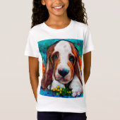 Basset hondshond meisjes T-Shirt (Voorkant)