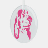 BASSET HOUND [24] GLAS ORNAMENT (Voorkant links)