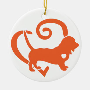 BASSET HOUND [9] KERAMISCH ORNAMENT