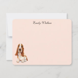 Basset Hound Aangepaste Platte Bedankkaartjes Bedankkaart