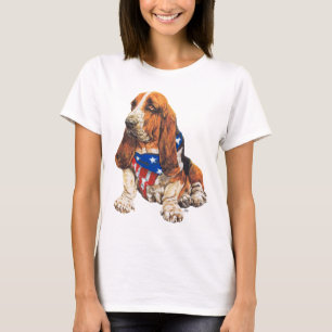 Basset Hound American Patriotic T-shirt