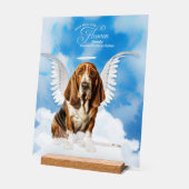 Basset Hound Angel Chien Nom animal Mémorial (Angle)
