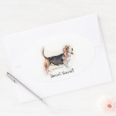 Basset Hound ! Autocollant (Enveloppe)