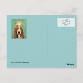 Basset hound avec goldfinch dans la carte postale (Dos)
