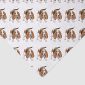 Basset Hound avec le papier de soie de soie de (Détail)