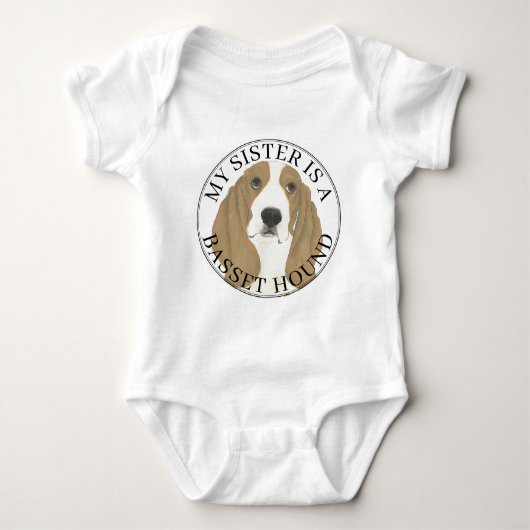 Basset Hound Big Sister Romper (Voorkant)