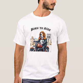 Basset Hound Biker geboren om te rijden T-shirt