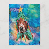 Basset Hound Breed Dog Kerstmis Feestdagenkaart (Voorkant)