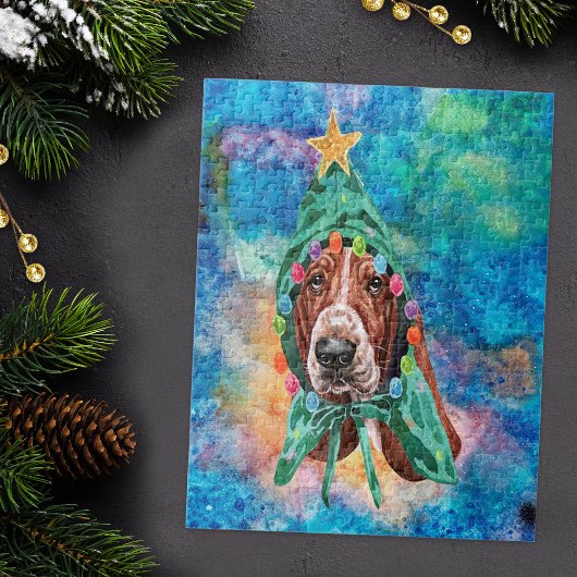 Basset Hound Breed Dog Kerstmis Legpuzzel