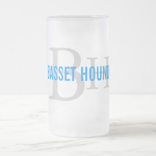Basset Hound Breed Monogram Design Matglas Bierpul