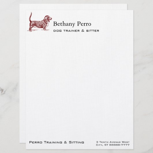 Basset Hound Briefhoofd (Voorkant / Achterkant)