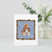 Basset Hound Briefkaart (Staand voorkant)