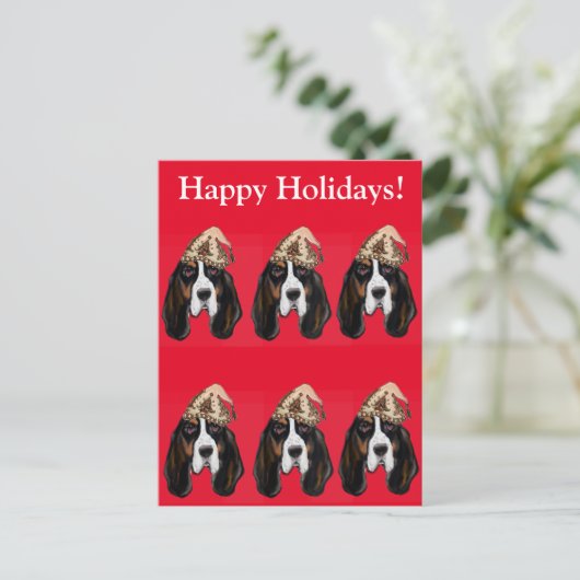 BASSET HOUND BRIEFKAART (Staand voorkant)