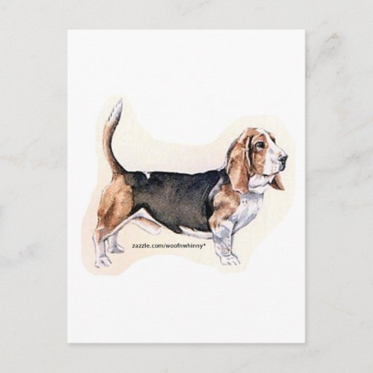 Basset Hound Briefkaart (Voorkant)