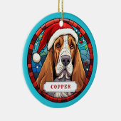 Basset Hound Ceramic Circle Ornement (Droite)