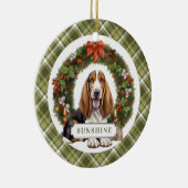 Basset Hound Ceramic Circle Ornement (Droite)