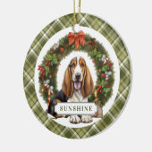 Basset Hound Ceramic Circle Ornement (Gauche)