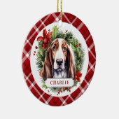 Basset Hound Ceramic Circle Ornement (Droite)