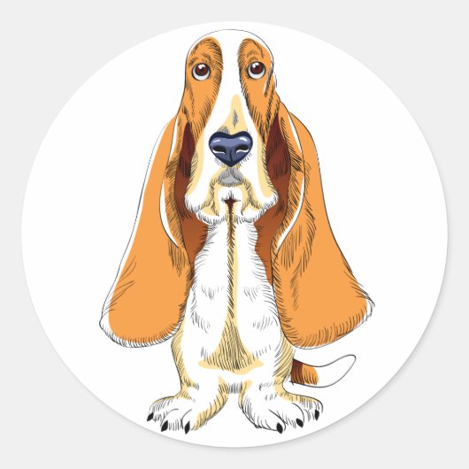 Basset Hound Chien Chien Chien Sticker / Étiquette (Devant)