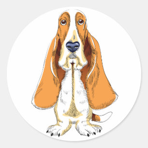 Basset Hound Chien Chien Chien Sticker / Étiquette