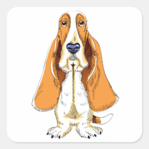 Basset Hound Chien Chien Chien Sticker / Étiquette