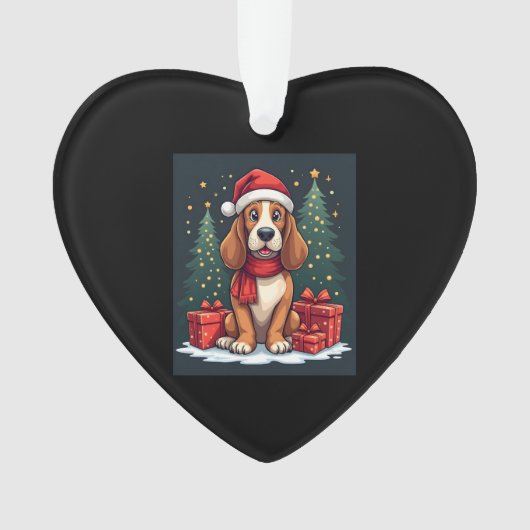 Basset Hound Chien Fêtes de Noël Père Noël Amoureu (devant)