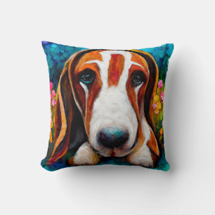 Basset hound chien mignon coussin