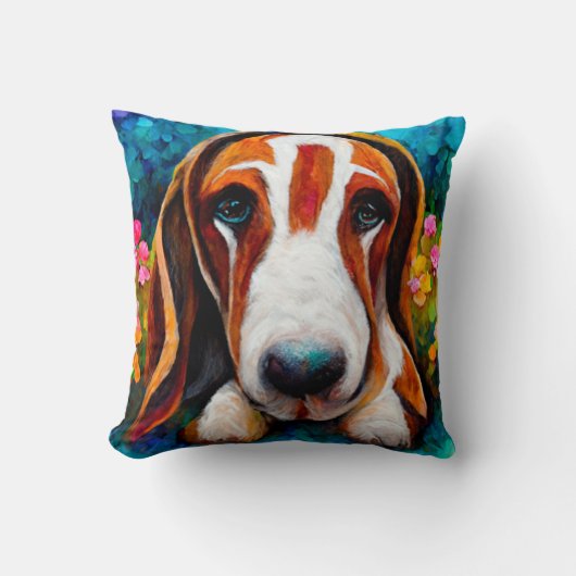 Basset hound chien mignon coussin (Recto)