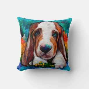 Basset hound chien mignon coussin