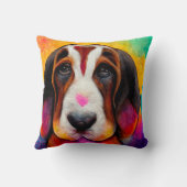 Basset hound chien mignon coussin coloré (Verso)