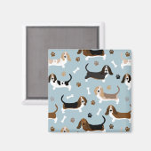 Basset Hound Chig Bones and Paks Magnet (Recto/Verso)