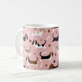 Basset Hound Chig Bones and Paws Coffee Mug (Devant gauche)