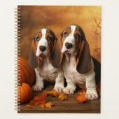 Basset Hound Chiot Automne Citrouille de plaisir (Devant)