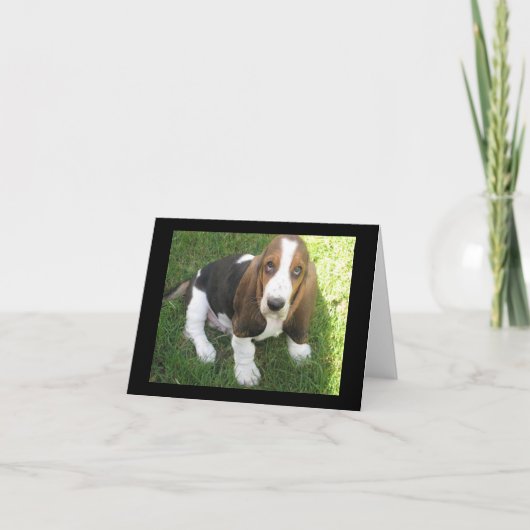 basset hound chiot chien vierge carte de note (Devant)