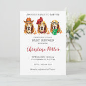 Basset Hound Chiot Thème Baby shower Invitation (Debout devant)