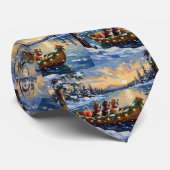 Basset Hound Christmas Boat Holiday Stropdas (Opgerold)