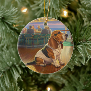 Basset Hound Christmas Cruise: Pawsome Holiday Keramisch Ornament