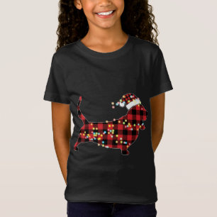 Basset Hound Christmas Red Plaid Buffel Pyjama X T-shirt