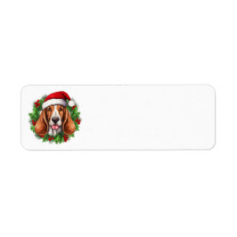 Basset Hound Christmas Wreath Etiket