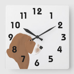 Basset Hound Clock Vierkante Klok