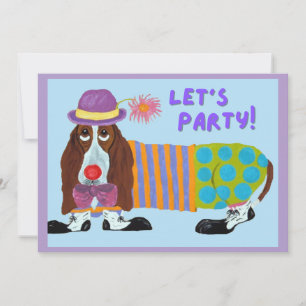 Basset Hound Clown Laten we feestvieren Kaart
