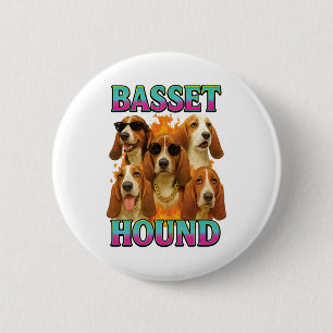 Basset Hound Copy Ronde Button 5,7 Cm